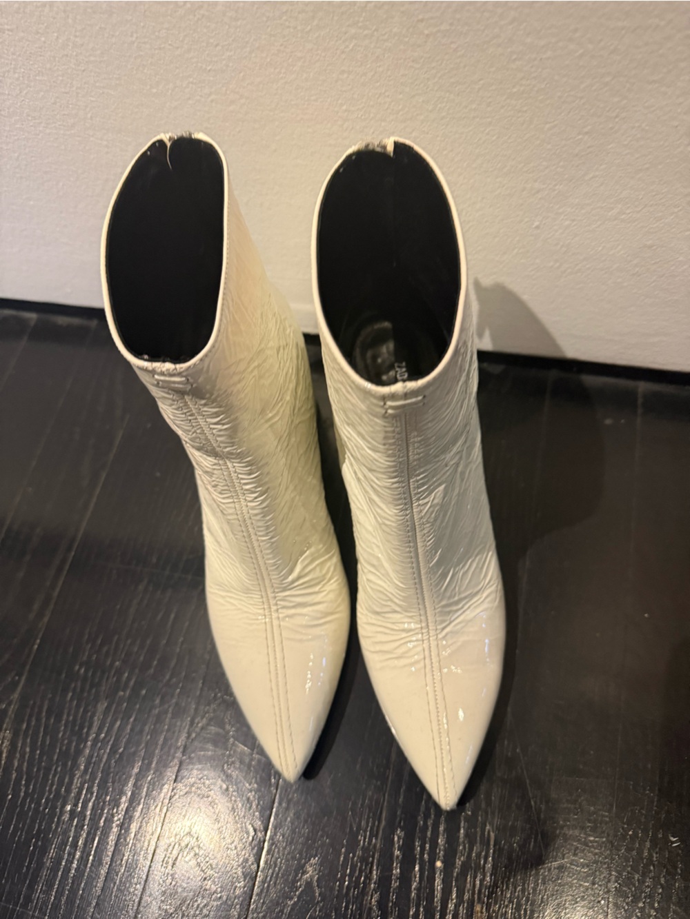 Zadig & Voltaire White Pointed Toe Ankle Boots